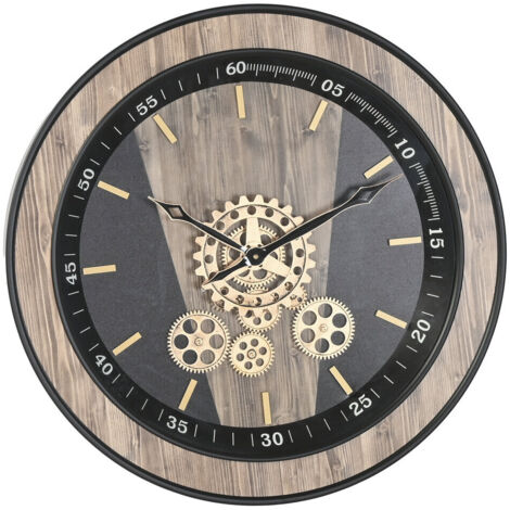 Reloj Pared Hierro Cristal 60X8X60 Movimiento