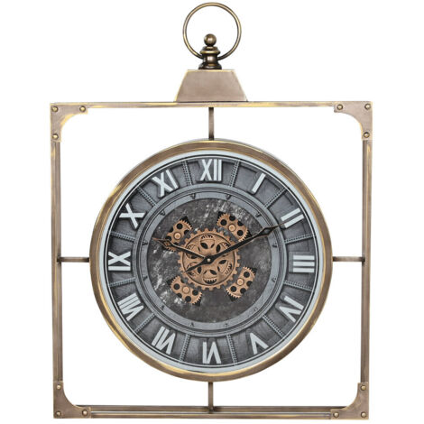 Reloj Pared Hierro Cristal 60X9X80 Envejecido
