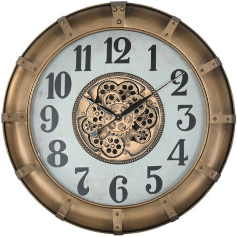 Reloj Pared Hierro Cristal 80X9,5X80 Movimiento