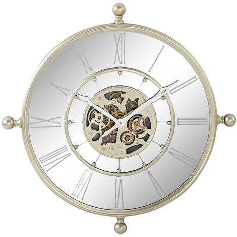 Reloj Pared Hierro Espejo 67X8X67 Movimiento