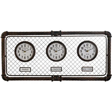 Reloj Pared Hierro Pp 93X5X42 3 Reloje Envejecido