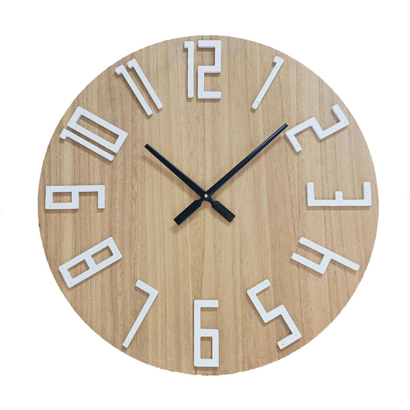 

Fismes Reloj de Pared Silencioso Decorativo, 60x5x60cm - Marrón - Versa