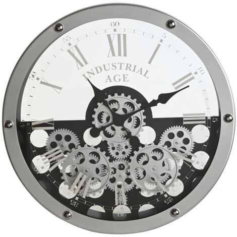 Reloj Pared Metal Cristal 52X8,5X52 Engranajes