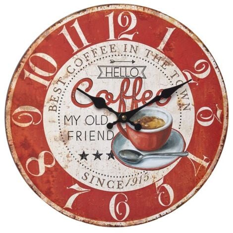 HERTER RELOJ PARED VINTAGE ESFERA ROJ