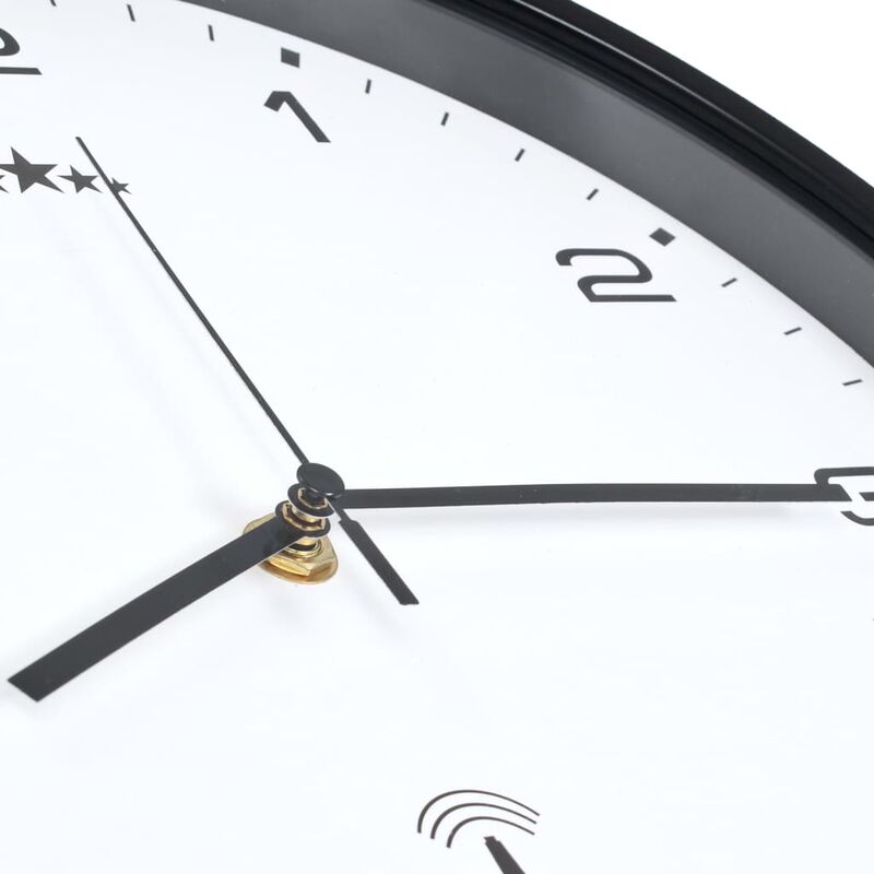 

Happyshopping - Reloj radiocontrol de pared cuarzo blanco y negro 31 cm