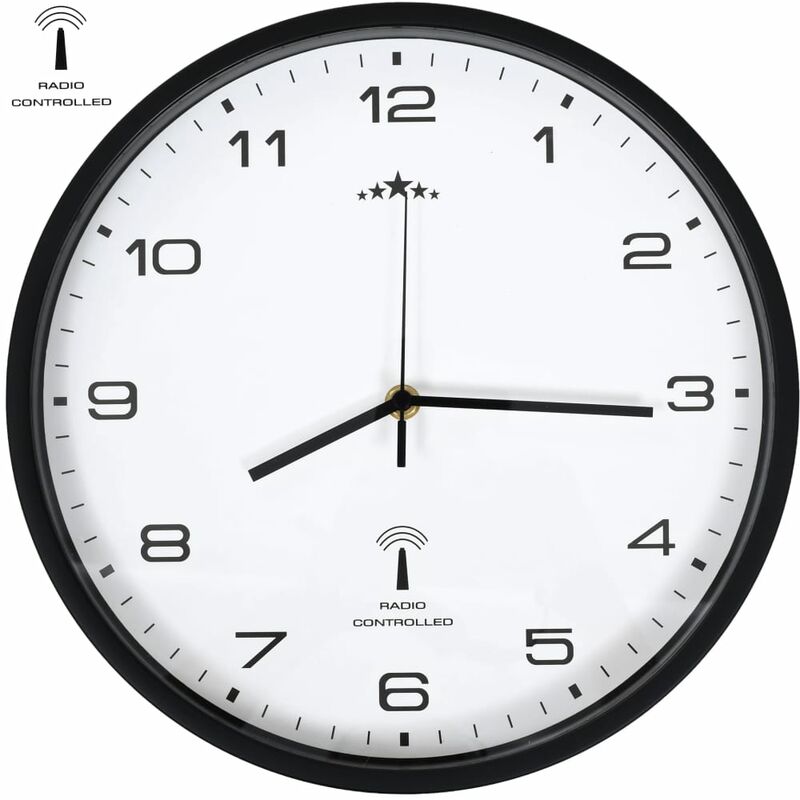 

Reloj radiocontrol de pared cuarzo blanco y negro 31 cm