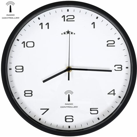 Reloj radiocontrol de pared cuarzo blanco y negro 31 cm - Blanco
