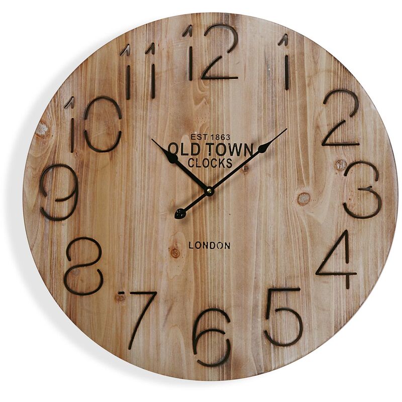 

Rethel Reloj de Pared Silencioso Decorativo, 58x4,5x58cm - Marrón - Versa