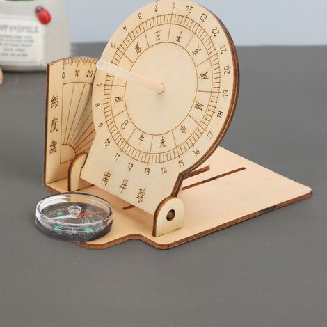 Reloj Solar ecuatorial para niños, Kit de construcción de madera, educativo, bricolaje, 1 ud.,11x8.5cm,Picture 1