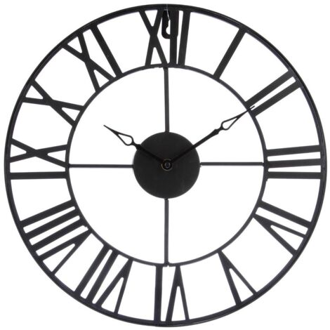 Reloj 'Vintage' negro - metal D. 37 cm - Atmosphera créateur d'intérieur