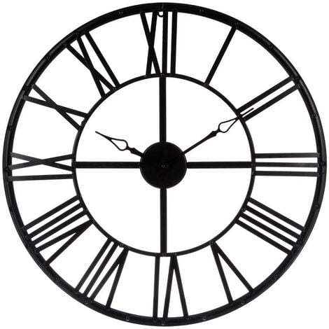 ATMOSPHERA CRÉATEUR D'INTÉRIEUR RELOJ DE METAL NEGRO VINTAGE PARA DECORACIÓN D. 69,5 x P. 4cm