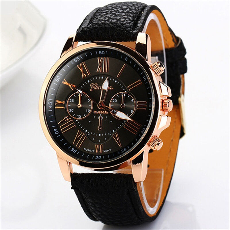 

Relojes de cuarzo elegantes para mujer Reloj de pulsera informal de cuero PU para damas Relojes de pulsera elegantes,Negro