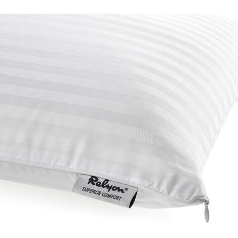 Relyon Superior Comfort Slim Breathable Latex Pillow with a Soft 100% Cotton Cover, White, W68cm x H40cm x Depth 13cm