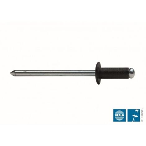 REMACHE ALUMINIO NEGRO 4.8X14 BRALO (50U) - BRALO