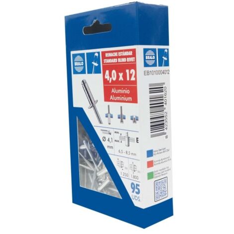 Remache cabeza alomada Ø 4,0 x 12 mm bralo 95 uds