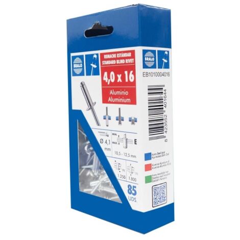 Remache cabeza alomada Ø 4,0 x 16 mm bralo 85 uds