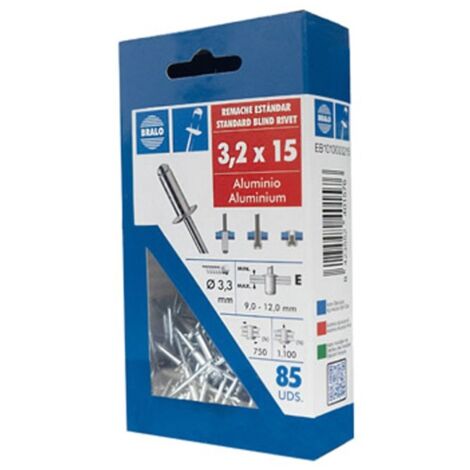 Remache cabeza alomada Ø 4,8 x 18 mm bralo 60 uds