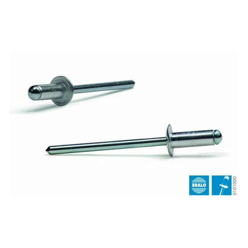 

Bralo - REMACHE ALUMINIO ESTANDAR C/ALOMADA 4.8X14 MM C/50