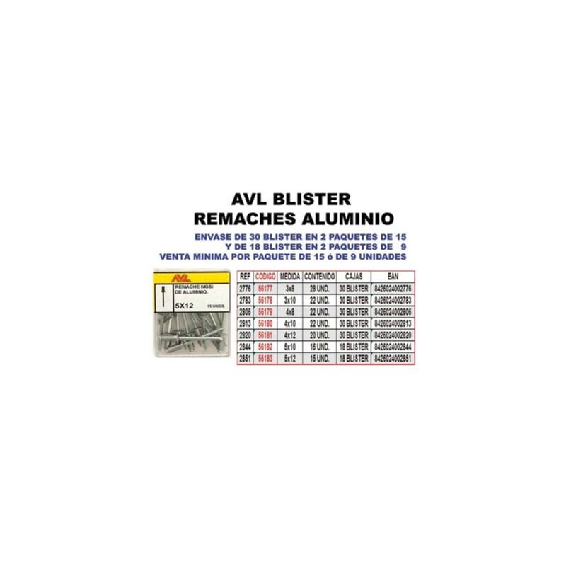 Avl Aluminiumnieten Blister 5x10 2844