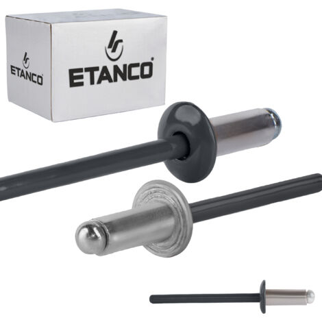 Remaches abiertos de aluminio 4x10mm RAL 7016