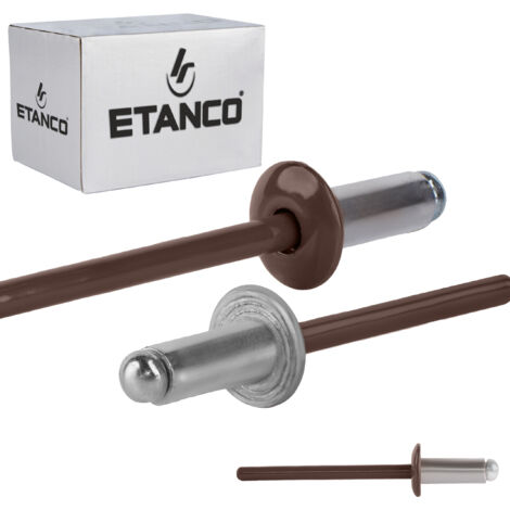 Remaches abiertos de aluminio 4x10mm RAL 8017