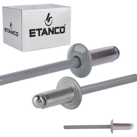 Remaches abiertos de aluminio 4x10mm RAL 9006