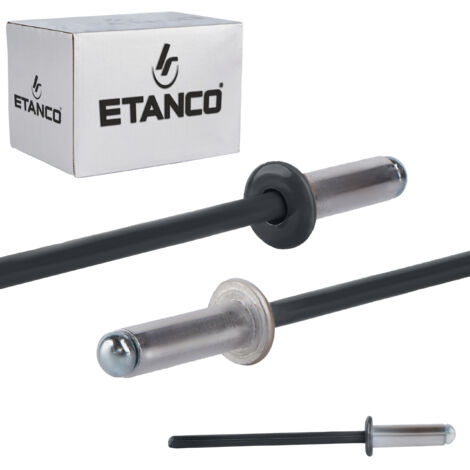 Remaches abiertos de aluminio 4x12mm RAL 7016