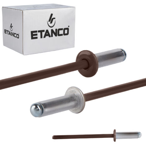 Remaches abiertos de aluminio 4x12mm RAL 8017