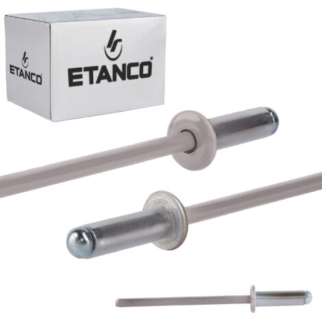 Remaches abiertos de aluminio 4x12mm RAL 9007