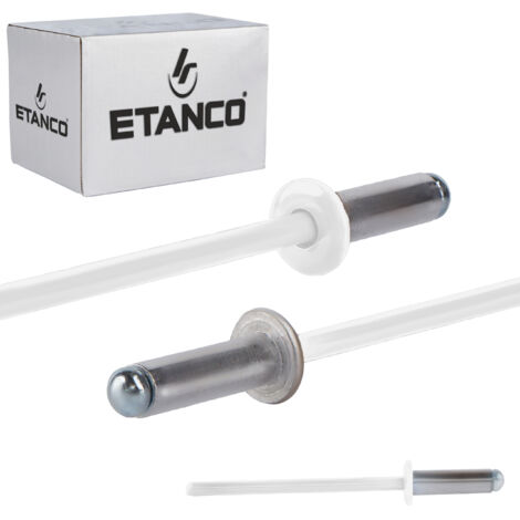 Remaches abiertos de aluminio 4x12mm RAL 9010