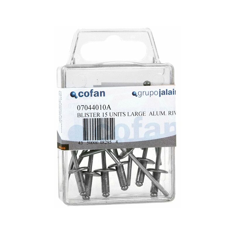 

Remaches Aluminio Estandar Cabeza Ancha Blister Estandar Medida:4,8 x 21 10 Cajas de 5 unidades