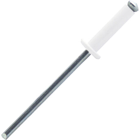 Remaches de cabeza plana blanca en aluminio/acero PWD Ø4x16mm - Caja de 250