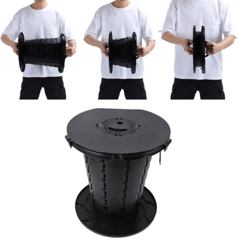 Rembo Tragbare, einziehbare Campingtoilette mit 7 verstellbaren Höhenpositionen, Schwarz (PP-Material, Tragkraft 150 kg)