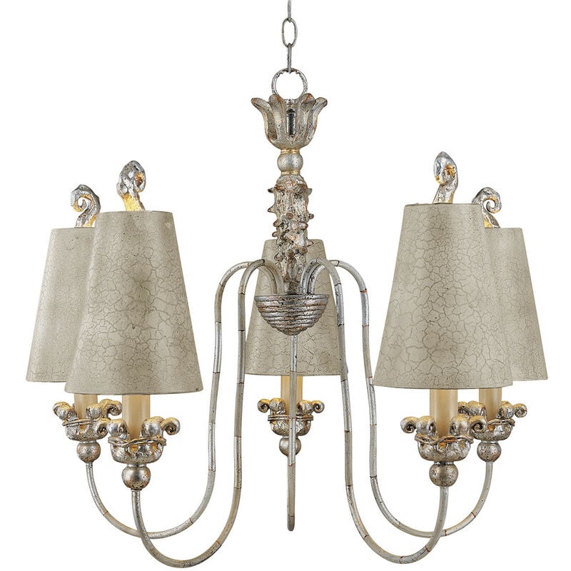 Remi - 5 Light Multi Arm Chandelier Gold And Silver Finish, E27 - Elstead