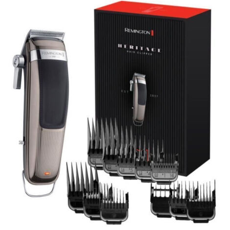 Remington Pro Retro Hair Clipper with High-Quality Stainless Steel Blades and 11 Attachment Combs - Lithium Battery and Storage Bag Included