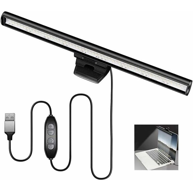 Remise barre de lampe de moniteur d'ordinateur portable, lampe d'écran led, pas d'éblouissement ou de scintillement, lumière alimentée par usb,