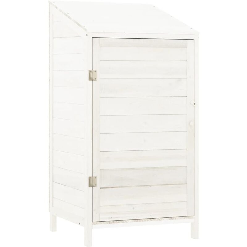 Helloshop26 - Remise de jardin 55 x 52 x 112 cm bois de sapin solide blanc