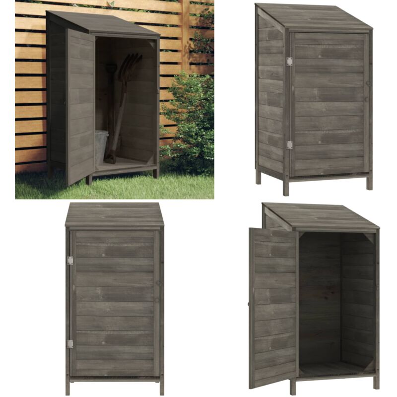 Remise de jardin Anthracite 55x52x112 cm Bois de sapin solide - Abris De Jardin - Abri De Jardin Bois - Remise De Jardin - Cabane De Jardin