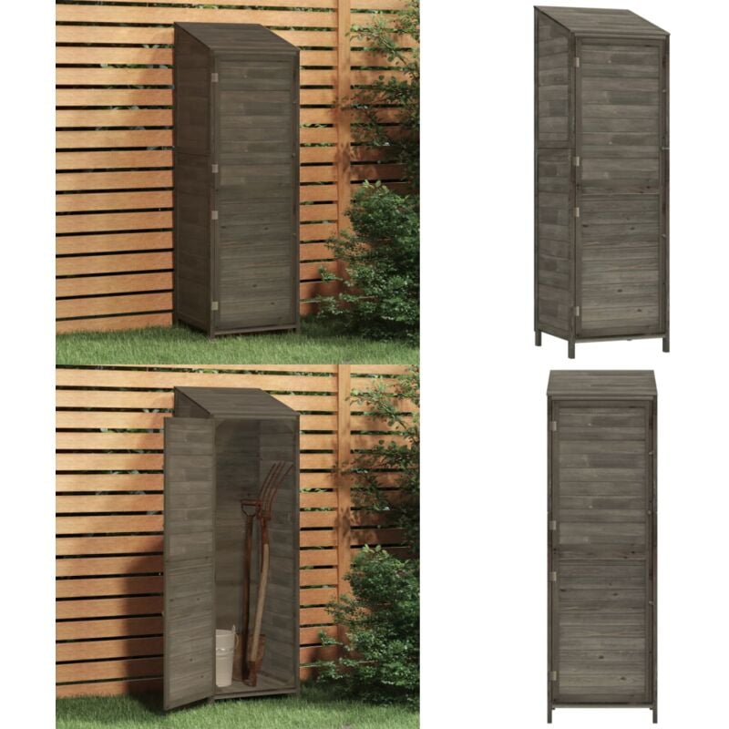 Remise de jardin Anthracite 55x52x174,5 cm Bois de sapin solide - Abris De Jardin - Cabane De Jardin - Abri De Jardin Bois - Remise De Jardin