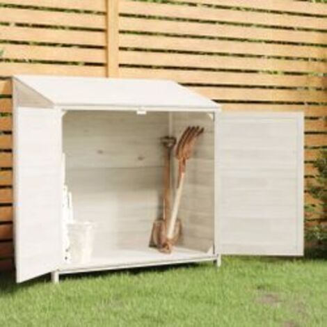Remise de jardin Blanc 102x52x112 Bois de sapin solide