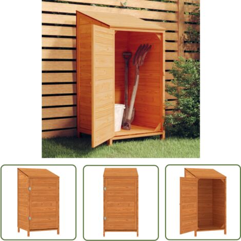 Remise de jardin en bois massif 55x52x112 cm – Rangement extérieur robuste – Protection contre intempéries – Idéal pour outils de jardin
