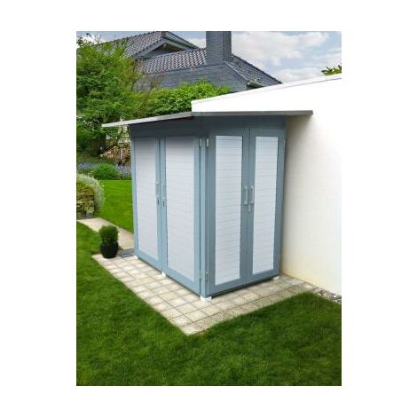Armoire de jardin 224x155x217 cm en épicéa gris et blanc