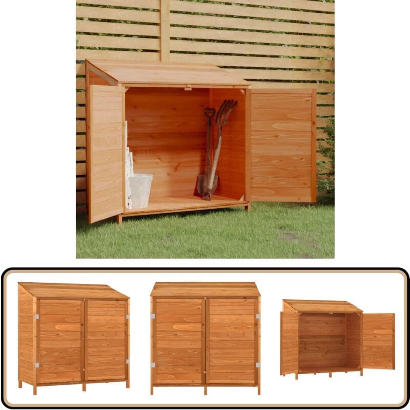 Remise de jardin Marron 102x52x112 cm Bois de sapin solide - Abris De Jardin - Remise De Jardin - Abri De Jardin Bois - Cabane De Jardin - Stockage