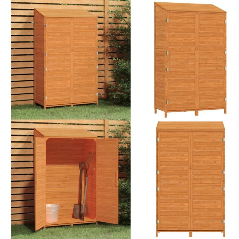 Remise de jardin Marron 102x52x174,5 cm Bois de sapin solide - Abris De Jardin - Remise De Jardin - Abri De Jardin Bois - Cabane De Jardin - Stockage