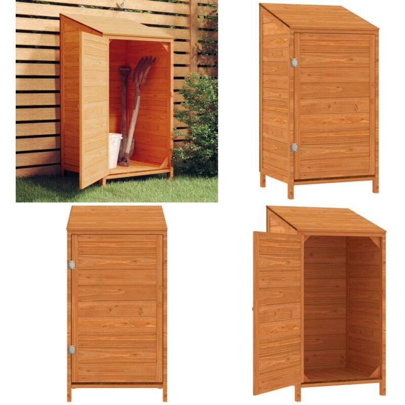 Remise de jardin Marron 55x52x112 cm Bois de sapin solide - Abris De Jardin - Abri De Jardin Bois - Remise De Jardin - Cabane De Jardin - Rangement