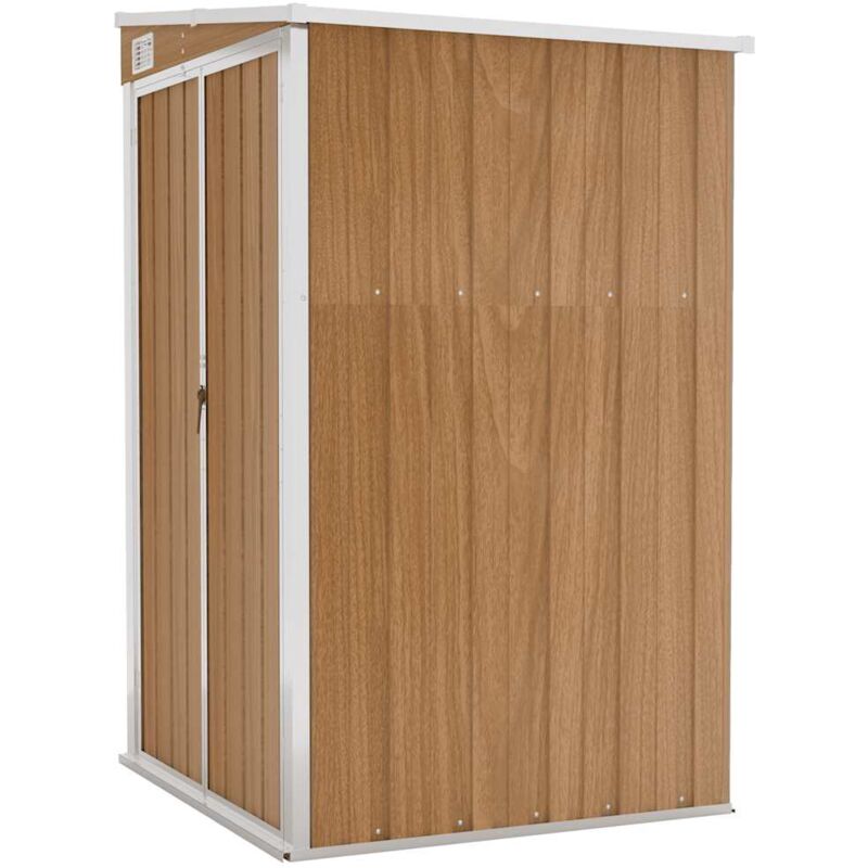 vidaXL Anbauschuppen Braun 118x100x178 cm Verzinkter Stahl