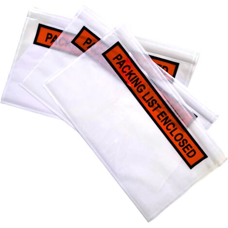 Remise par coursier DL avec impression (LISTE DE COLISAGE / CI-JOINTE) enveloppe auto-adhésive, paquet de 100.