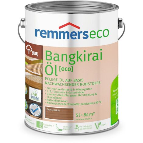 Remmers Bangkirai-Öl [eco], 5 Liter, nachhaltiges Bangkirai Öl, aussen und innen, optimal für Bangkirai Gartenmöbel, Terrassen, bienenverträglich