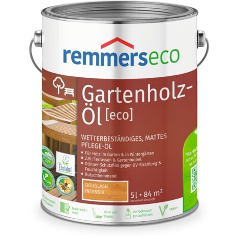 REMMERS GMBH Douglasien-Öl [eco], 5 Liter, öko Douglasien Öl, aussen und innen, optimal für Douglasien Gartenmöbel oder Holzterrassen, bienenverträglich