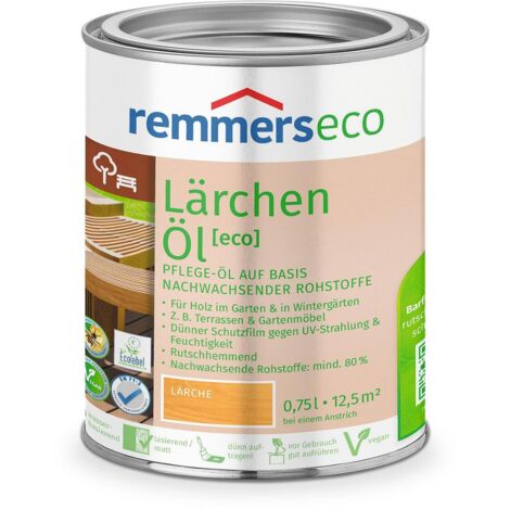 REMMERS GMBH Lärchen-Öl [eco], 0,75 Liter, nachhaltiges Lärchenöl, aussen und innen, optimal für Lärche Gartenmöbel oder Lärche Holzterrassen, ökologisch